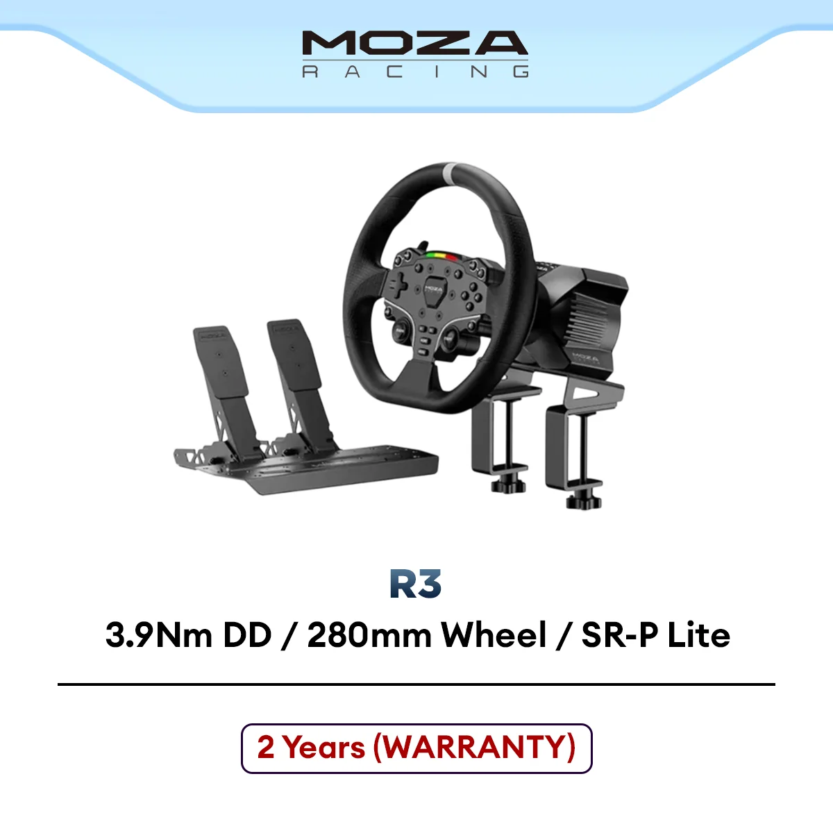 MOZA R3 Racing Simulator Bundle for PC (RS074) 3.9Nm Racing Wheel and Pedals
