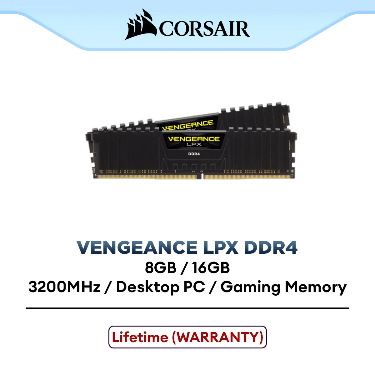 Corsair VENGEANCE LPX DDR4 Memory 3200MHz Desktop PC Gaming RAM Memory Kit (8GB / 16GB)