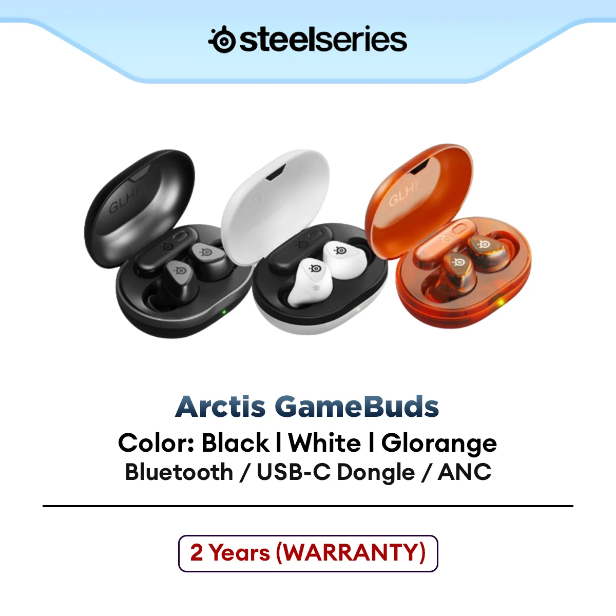 SteelSeries Arctis GameBuds Wireless Bluetooth USB-C Gaming ANC Earphone