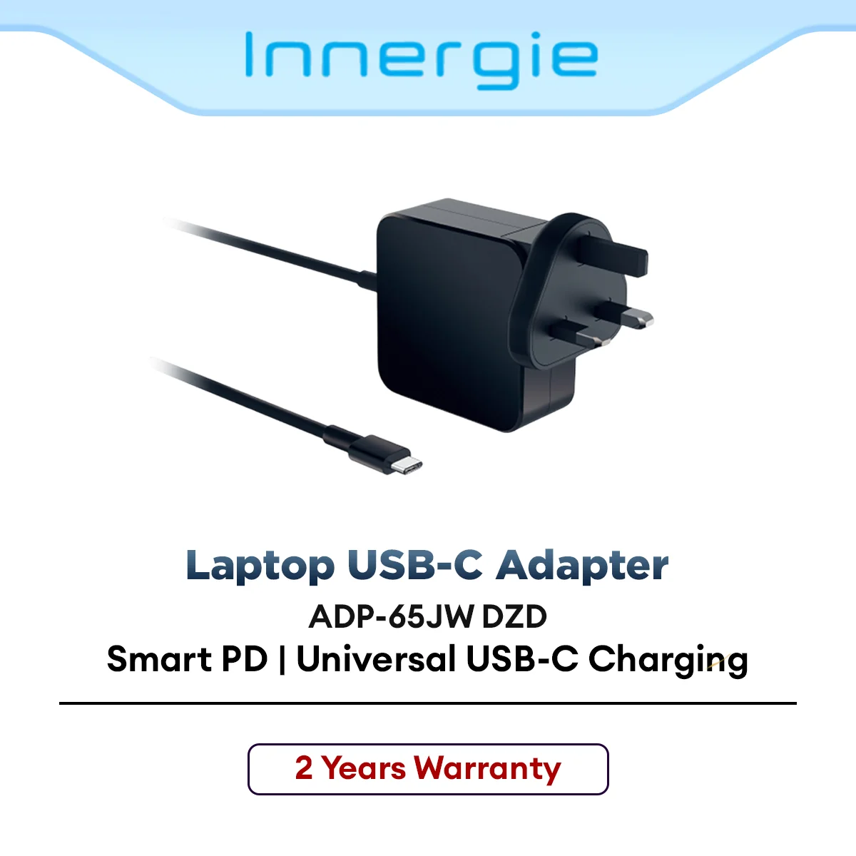 Innergie 65W USB-C Laptop Power Adapter Fast Charging for Laptop & Mobile Devices (ADP-65JW DZD)