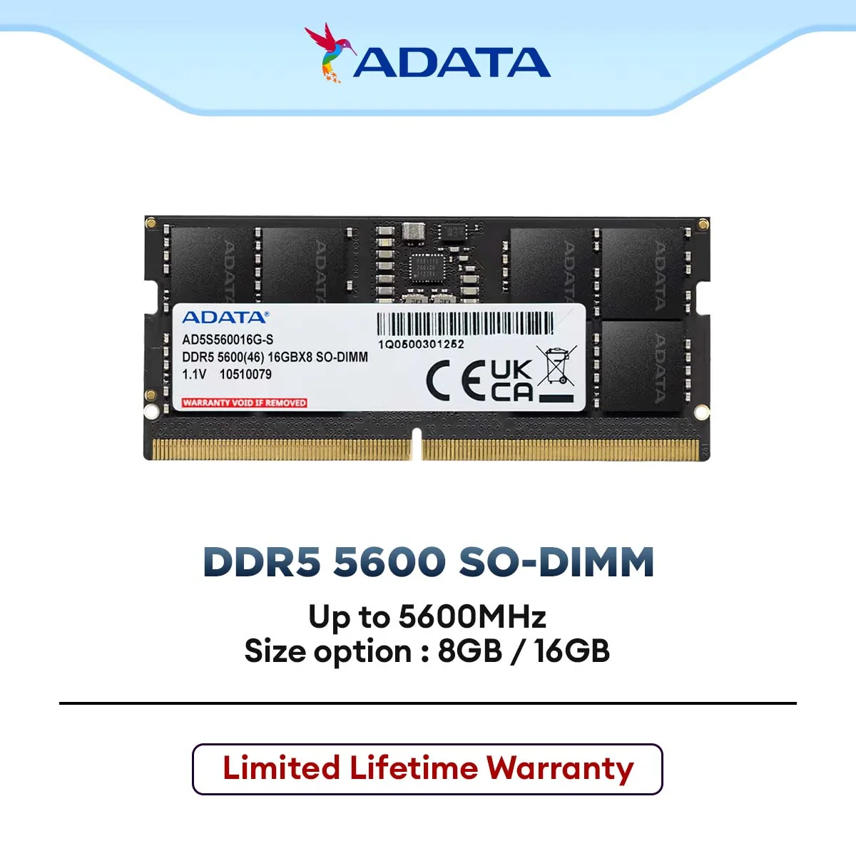 ADATA DDR5 Laptop RAM 5600MHz SO-DIMM Memory Module for Laptop (8GB / 16GB)