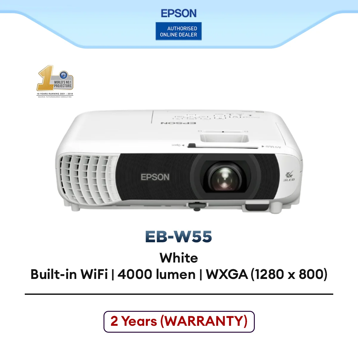 Epson EB-W55 WXGA 3LCD 4,000 Lumens Projector