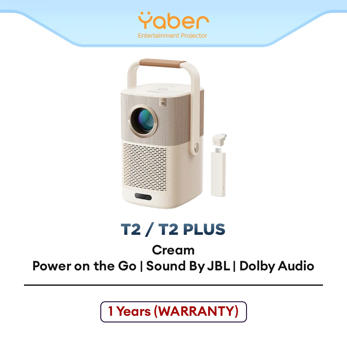 Yaber T2 Plus Projector | T1080P FHD | 450 ANSI Lumens | JBL and Dolby Audio