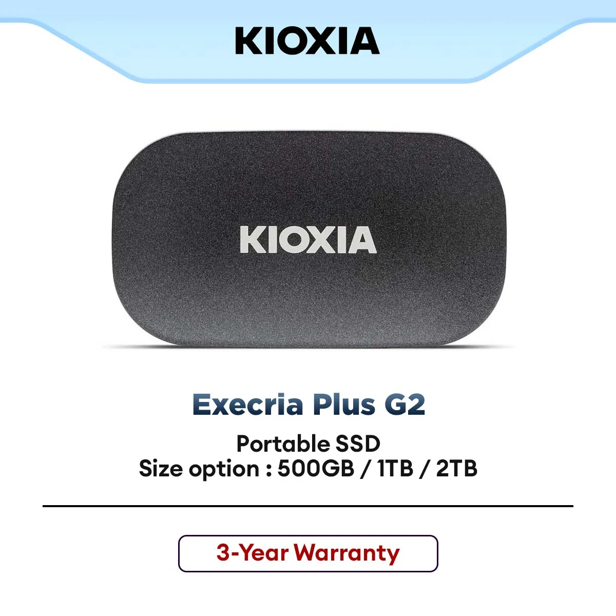 KIOXIA Exceria Plus G2 Portable SSD USB 3.2 Gen2 Type-C External SSD (500GB / 1TB / 2TB)