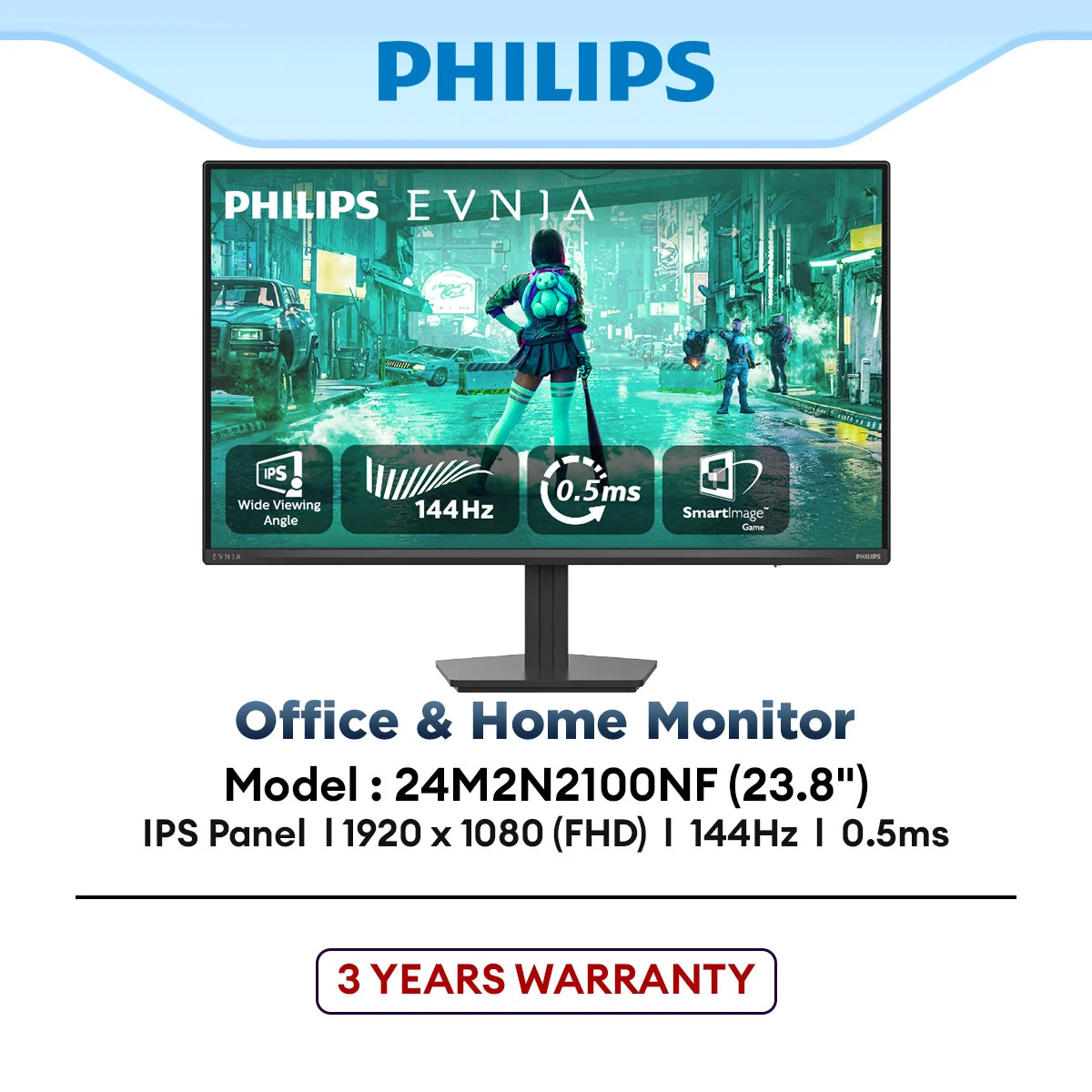 PHILIPS EVNIA 24M2N2100NF 23.8" 144Hz FHD IPS GAMING MONITOR | AMD FREESYNC