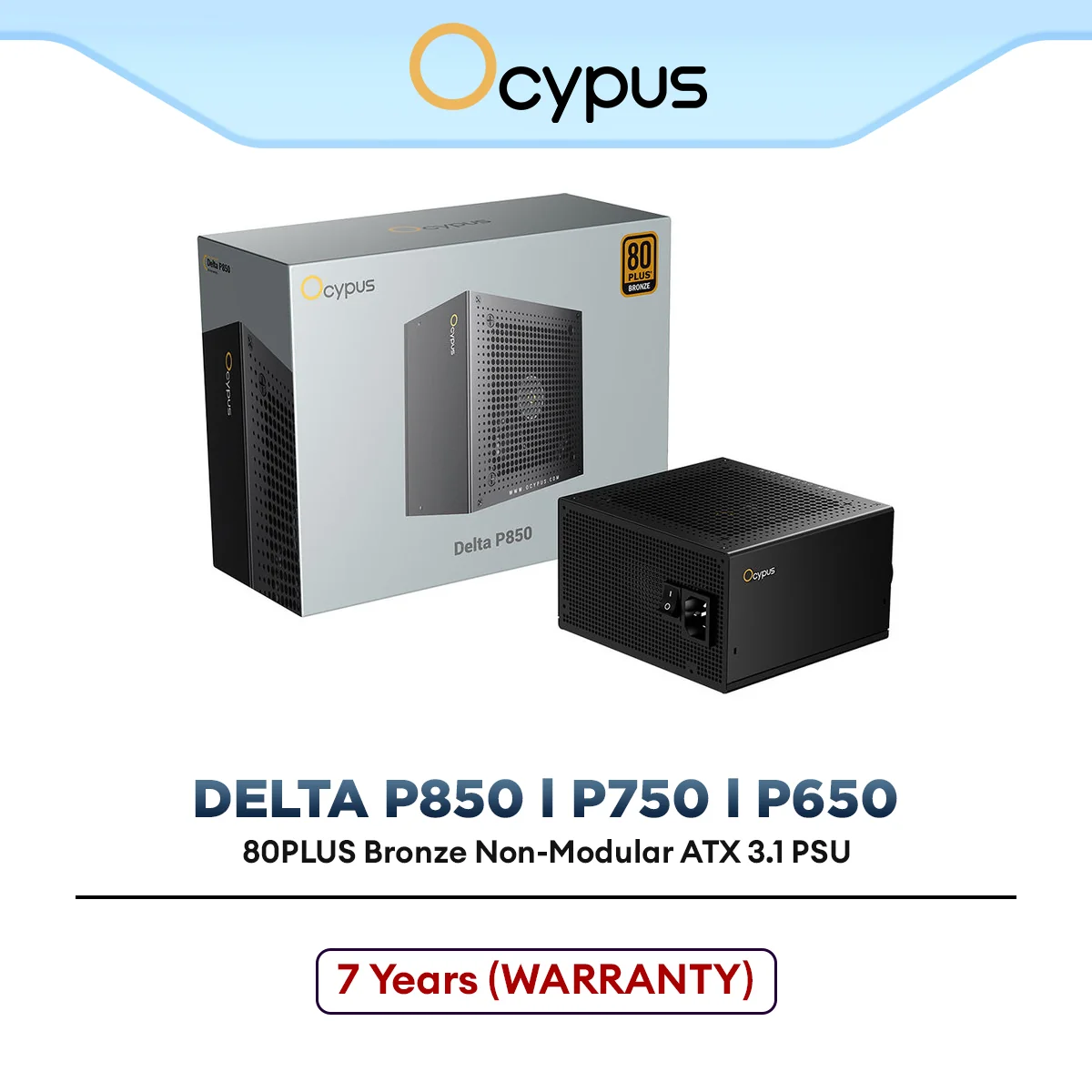 Ocypus Gamma P550 (550W) / P650 (650W) / P750 (750W) 80PLUS White Non-Modular ATX Power Supply