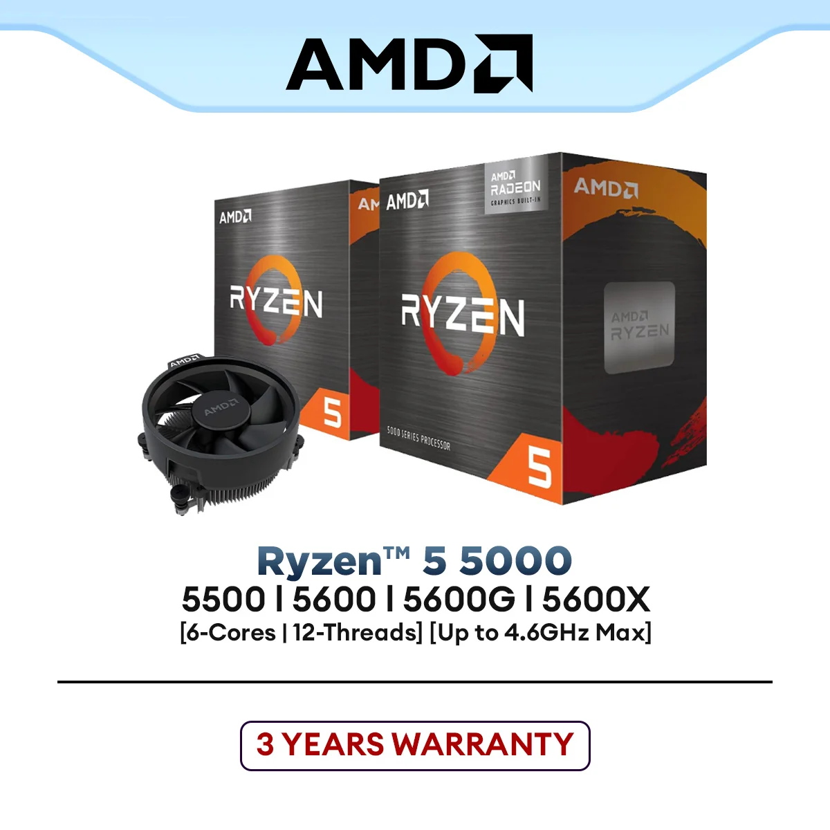 AMD Ryzen 5 5500 / 5600 / 5600G / 5500GT / 5600GT / 5600X / 5600XT AM4 Processor | AMD Ryzen 5 5000 Series