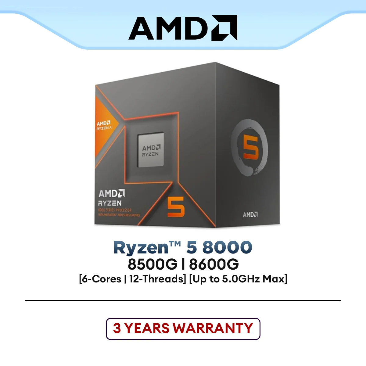 AMD Ryzen 5 8500G / 8600G AM5 Processor (6-Cores/12-Threads) | AMD Ryzen 5 8000 Series