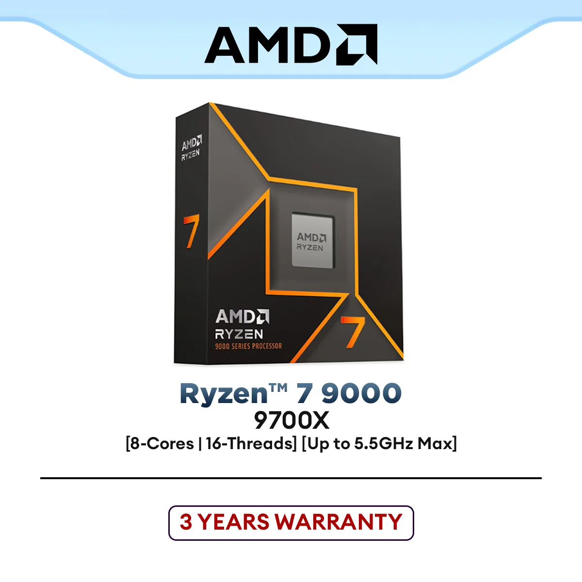 AMD Ryzen 7 9700X AM5 Processor (8-Cores/16-Threads) | AMD Ryzen™ 7 9000 SERIES