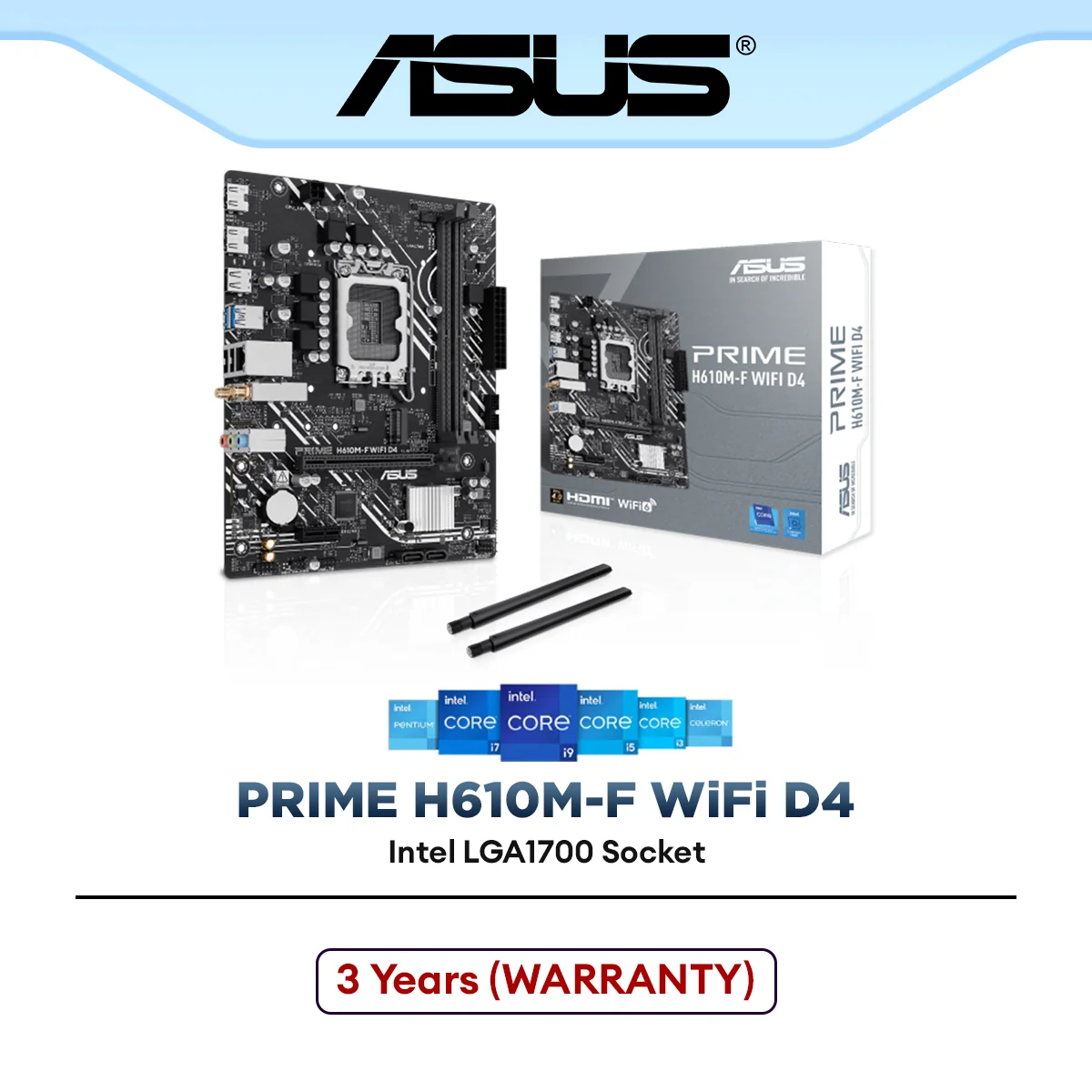 ASUS PRIME H610M-F WIFI D4 Micro ATX (mATX) Intel Motherboard | Intel LGA1700 Socket