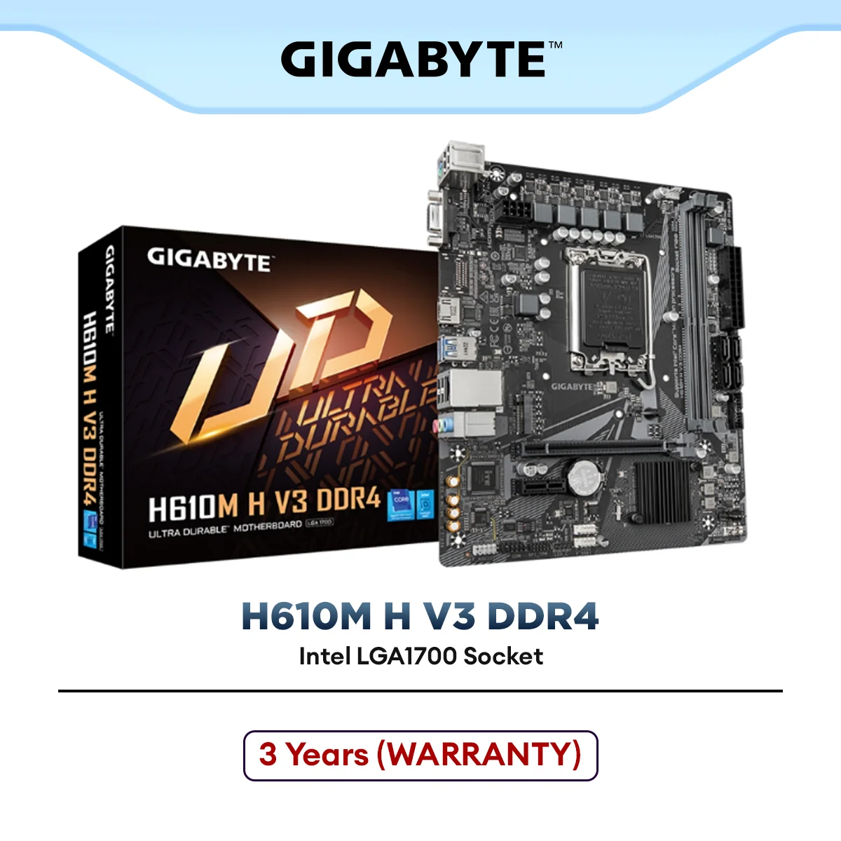 Gigabyte H610M H V3 DDR4 Micro ATX (mATX) Intel Motherboard | Intel LGA1700 Socket