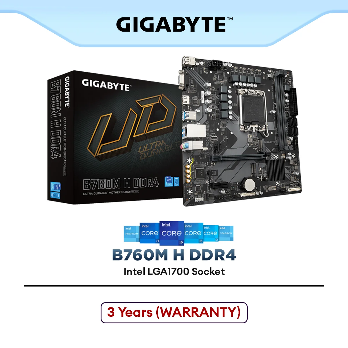 Gigabyte B760M H DDR4 Micro ATX (mATX) Intel Motherboard | Intel LGA1700 Socket