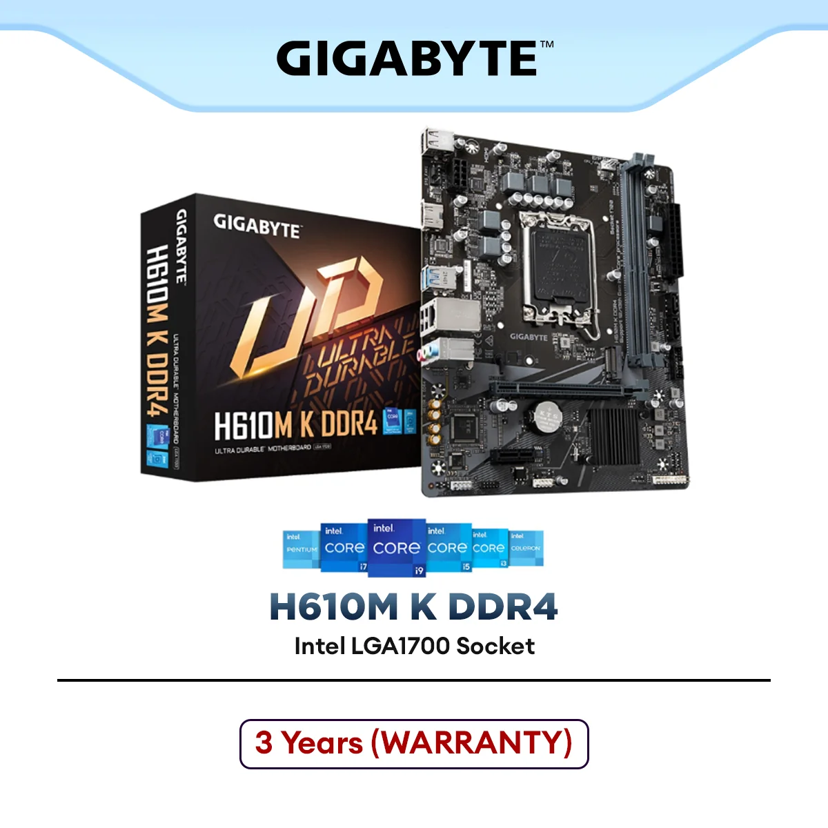 Gigabyte H610M K DDR4 Micro ATX (mATX) Intel Motherboard | Intel LGA1700 Socket