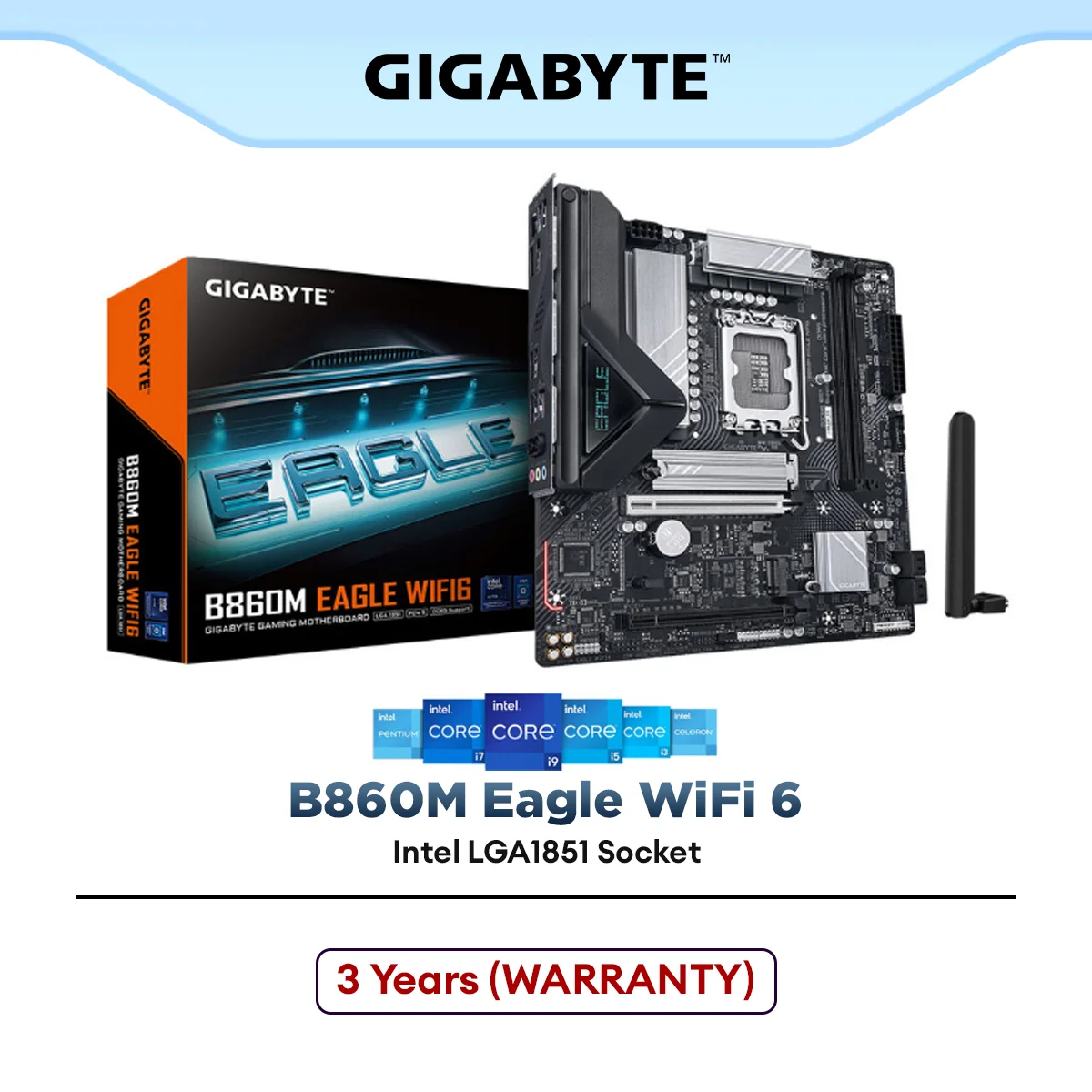 Gigabyte B860M EAGLE WIFI 6 Micro ATX (mATX) Intel LGA1851 Gaming Motherboard