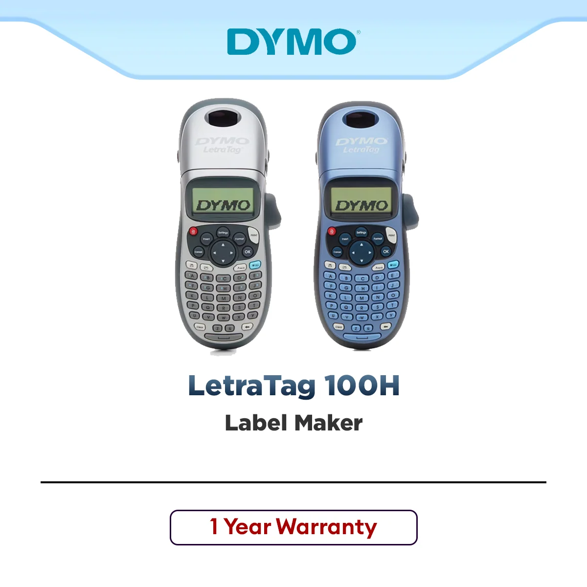 DYMO LetraTag 100H Handheld Label Maker Portable Label Printer Easy Home Office Organisation ABC Keyboard LCD Display Battery Powered