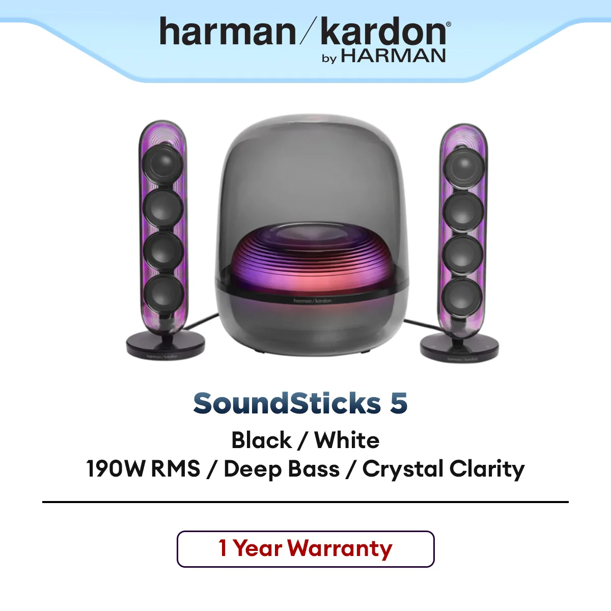 Harman Kardon SoundSticks 5 Iconic Wireless Bluetooth Speaker