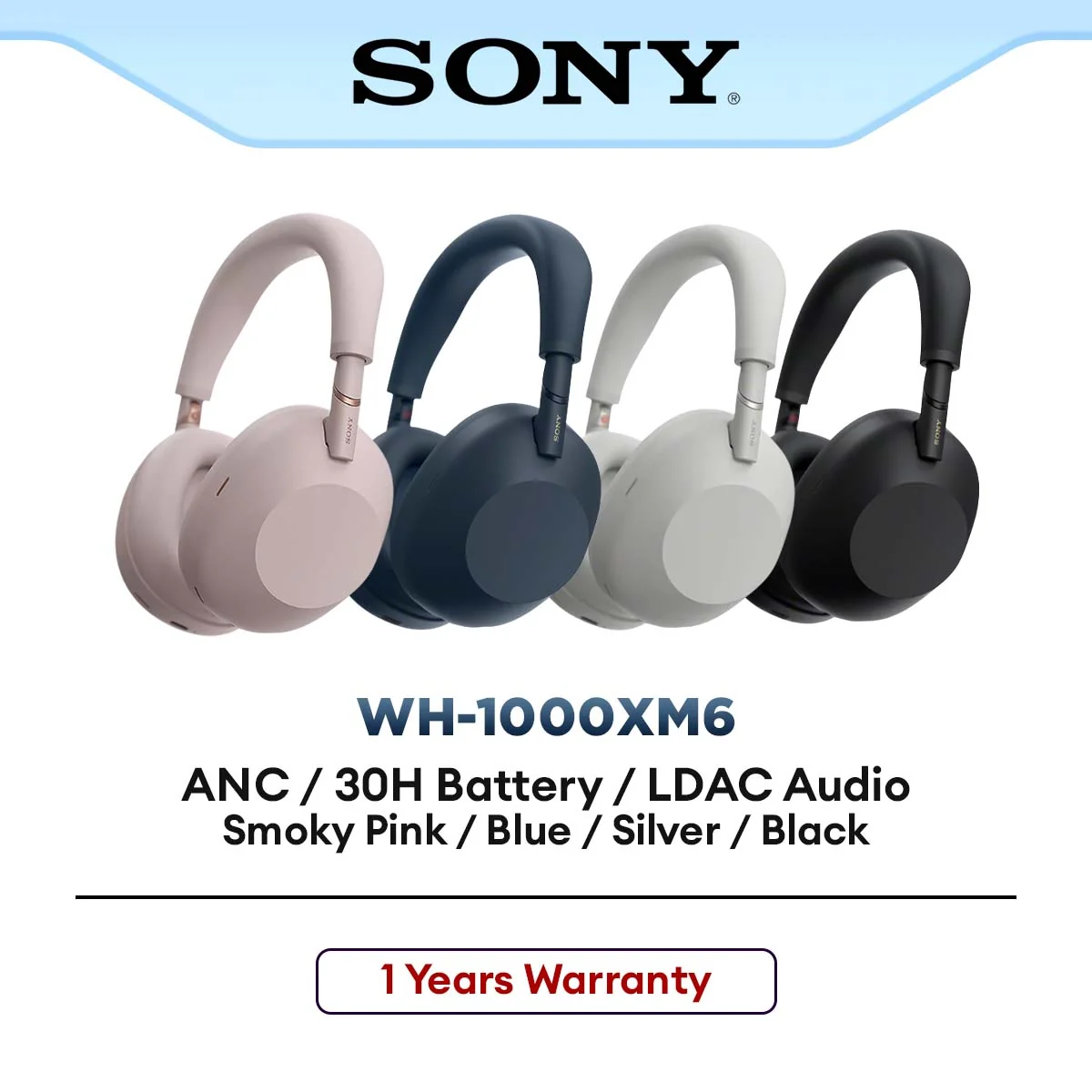 Sony WH-1000XM6 Wireless Headphones | Advanced Noise Cancelling Technology | Comfort design | WH1000XM6