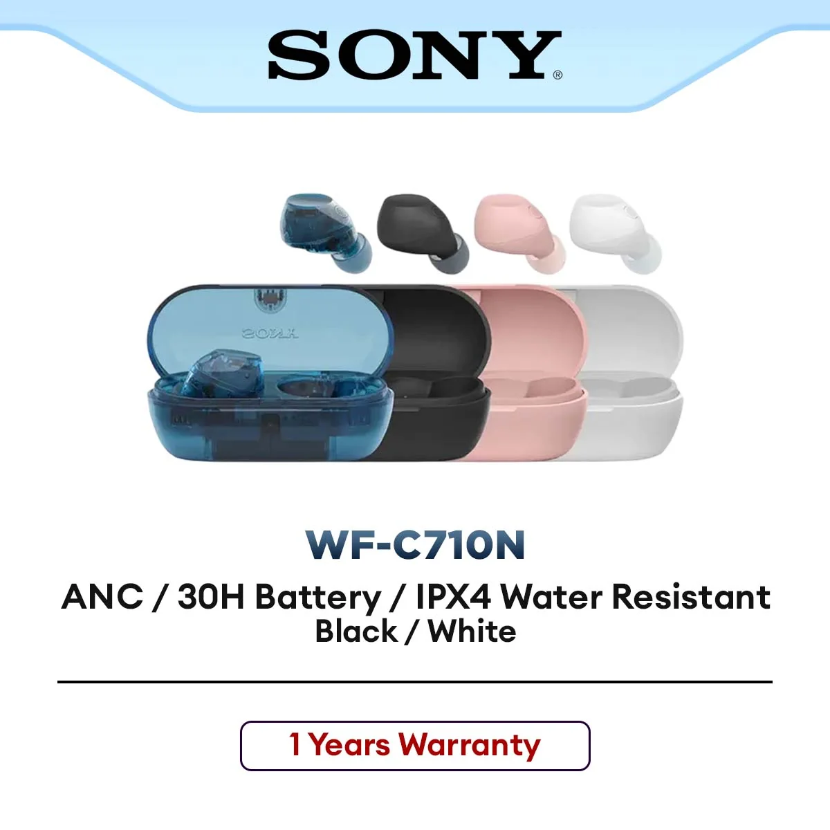 Sony WF-C710N Wireless Earphones | Noise Cancelling | Long Battery Life | C710N