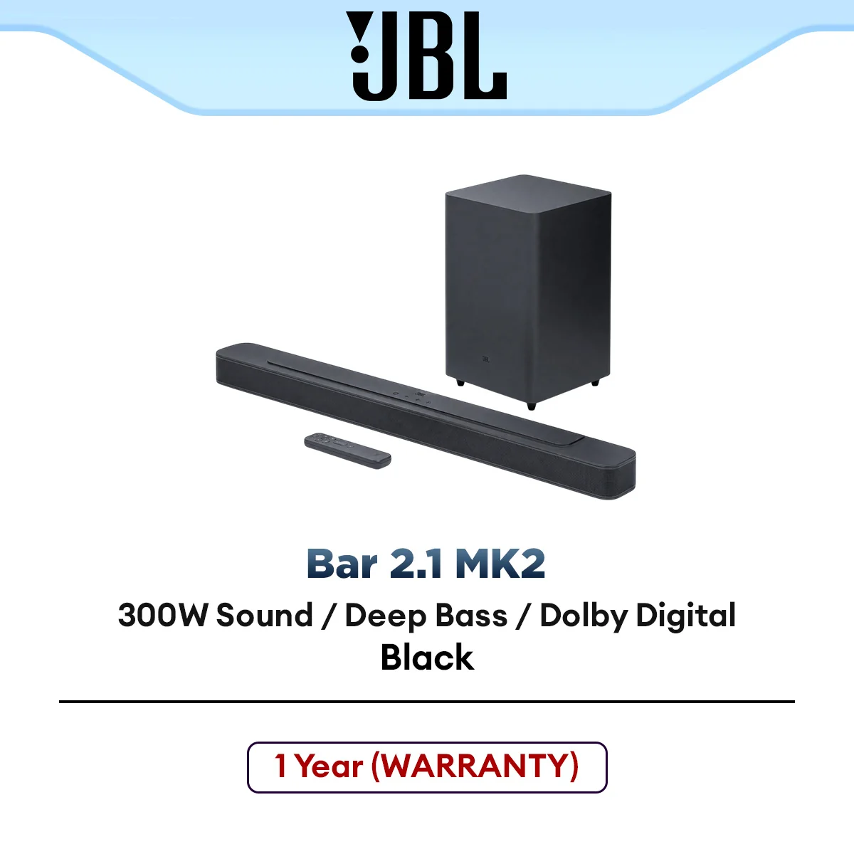 JBL Bar 2.1 DEEP BASS (MK2) 2.1 channel soundbar with wireless subwoofer
