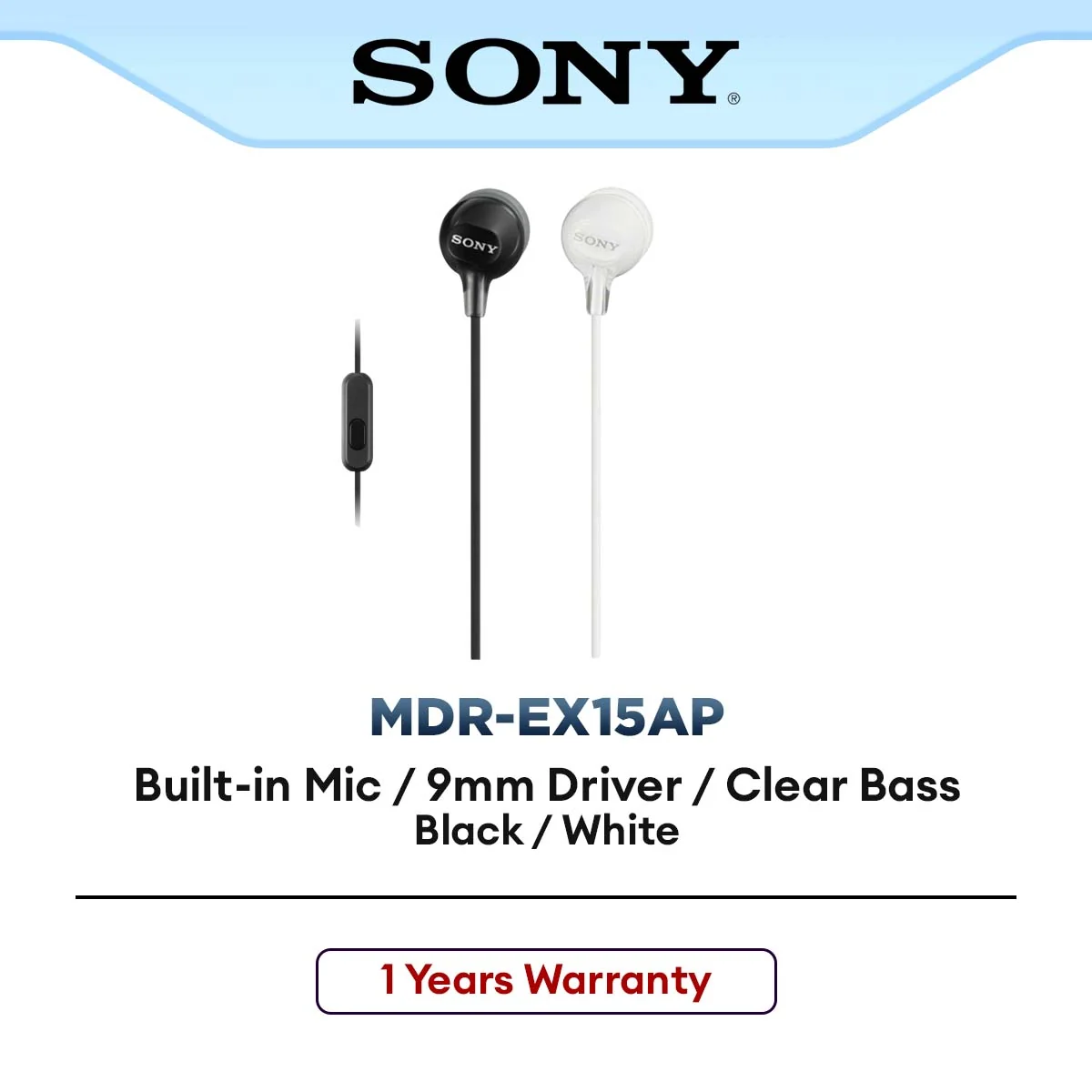 Sony MDR-EX15AP with Microphone In-Ear Earphone