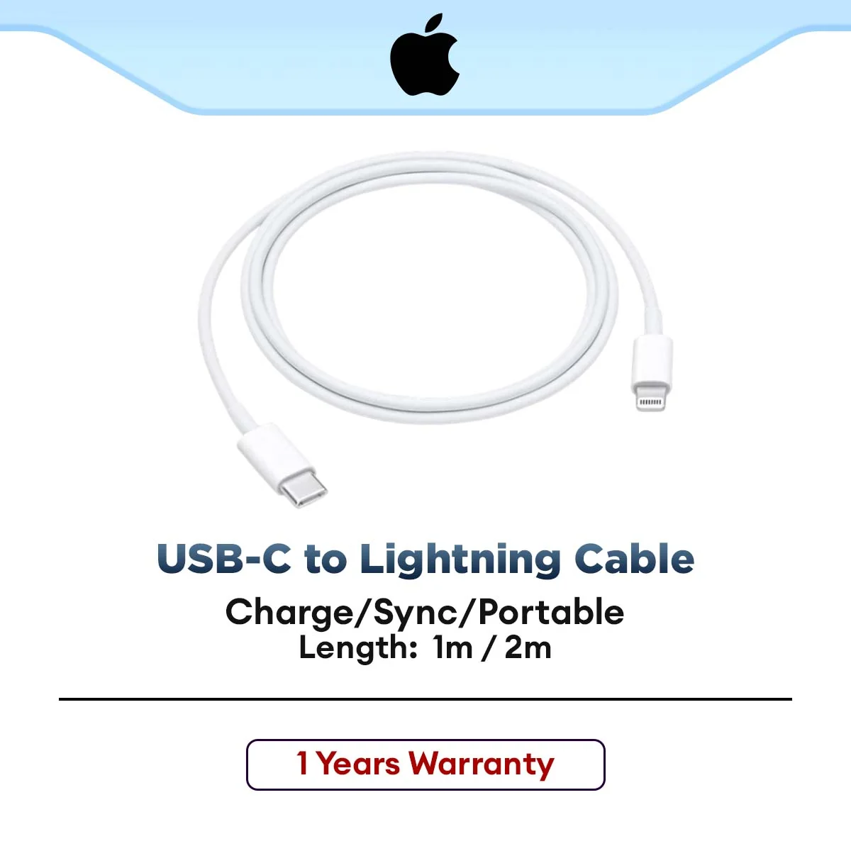 Apple USB-C to Lightning Cable (1m/2m)