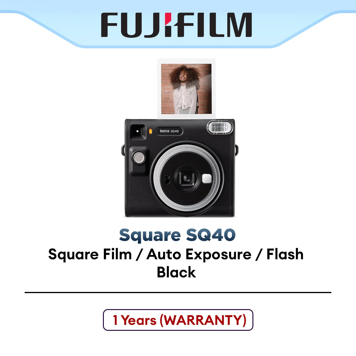 Fujifilm Instax Square SQ40 Black Instant Camera | Vintage & Classic Design Camera