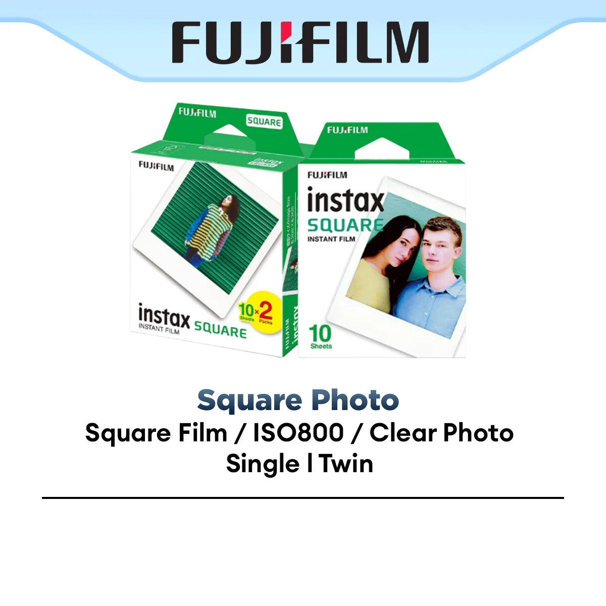 Fujifilm Film Instax Square Photo Paper 10's Single/Twin Pack | Suitable For Fujifilm SQ Camera