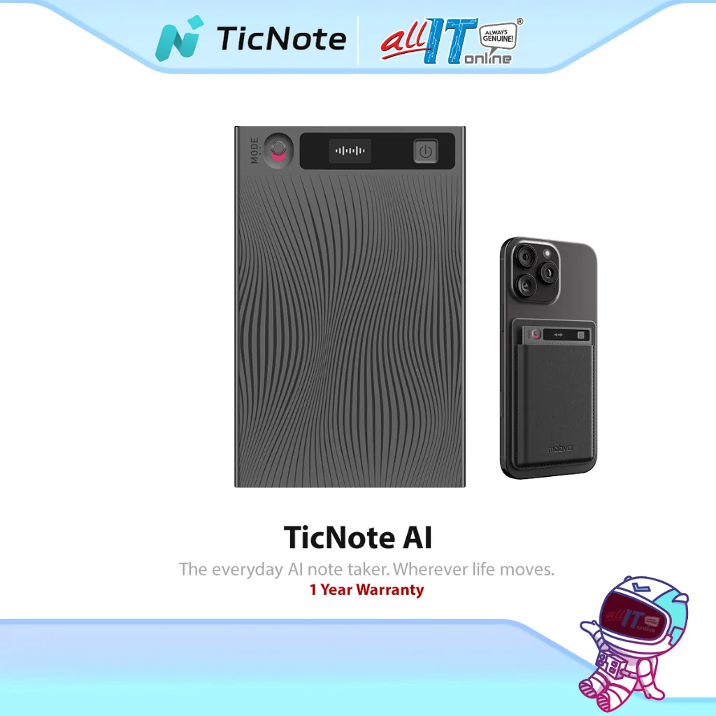 TicNote AI Voice Recorder Smart Recorder with AI Transcription, Noise Reduction & Long Battery for Meetings, Notes