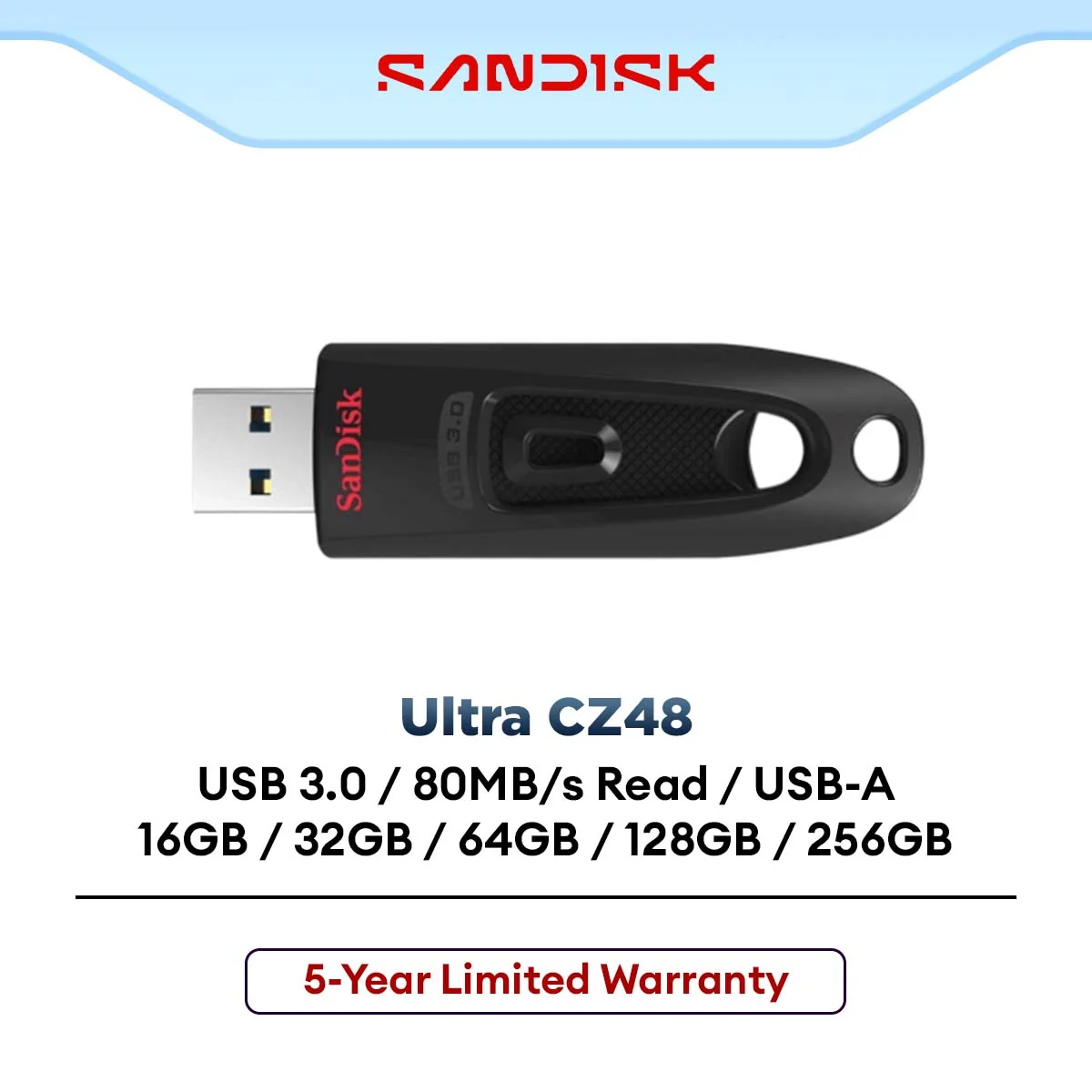 SanDisk Ultra CZ48 Flash Drive (16GB/ 32GB/ 64GB/ 128GB/256GB)
