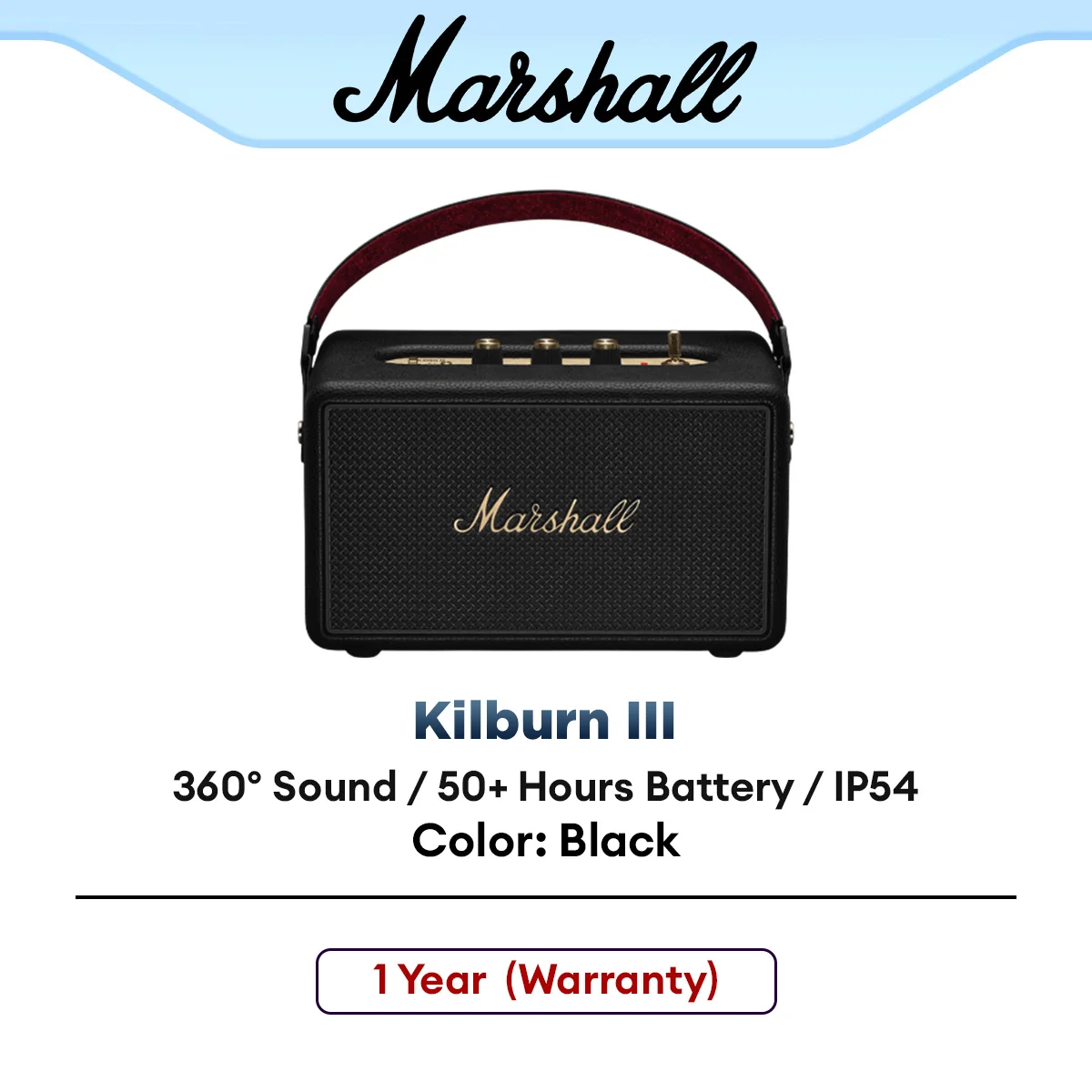 Marshall Kilburn III Portable Bluetooth Speaker | Kilburn 3 | Wireless Speakers | Sound Amplifier