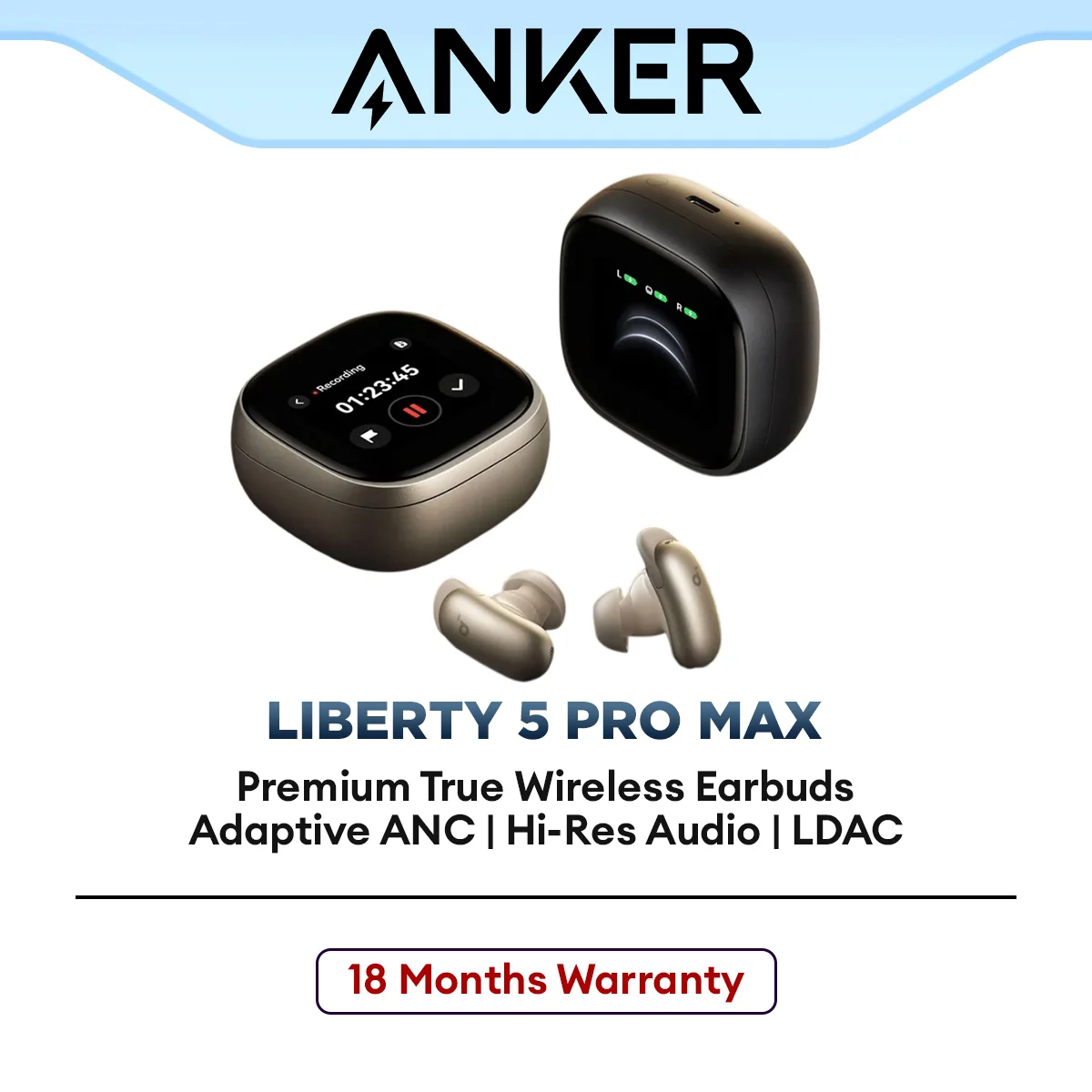 Anker Soundcore TWS ANC Earbuds Liberty 5 Pro Max for Music & Calls Hi-Res Audio LDAC