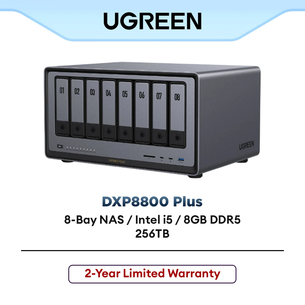 UGREEN DXP8800 PLUS 8-Bay NAS Cloud Data File Storage Backup Device