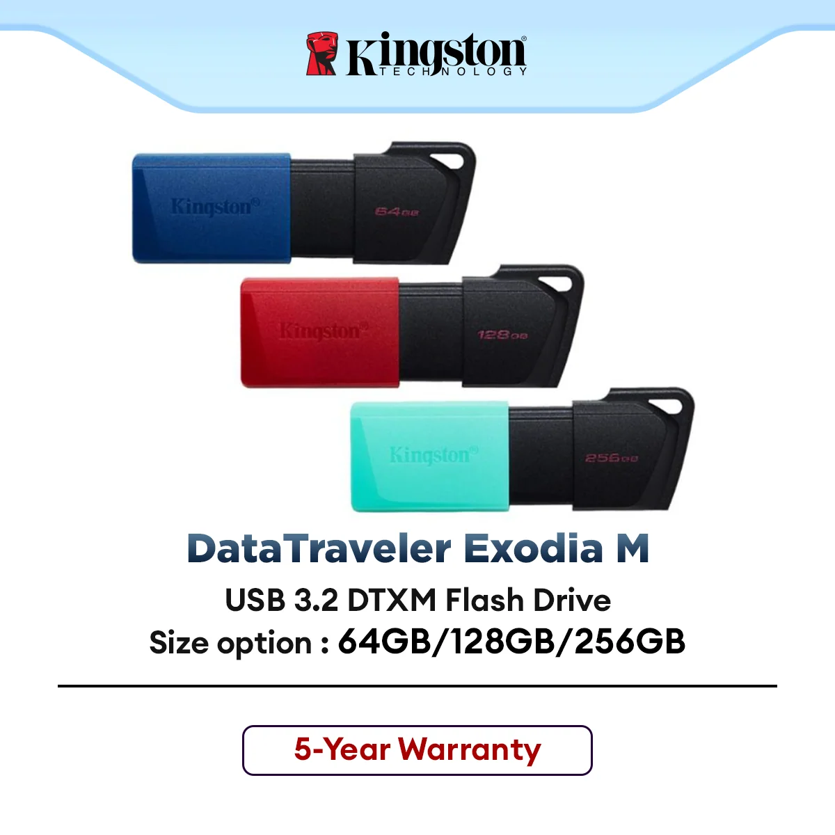 Kingston DataTraveler Exodia M USB 3.2 Flash Drive DTXM (64GB/128GB/256GB)