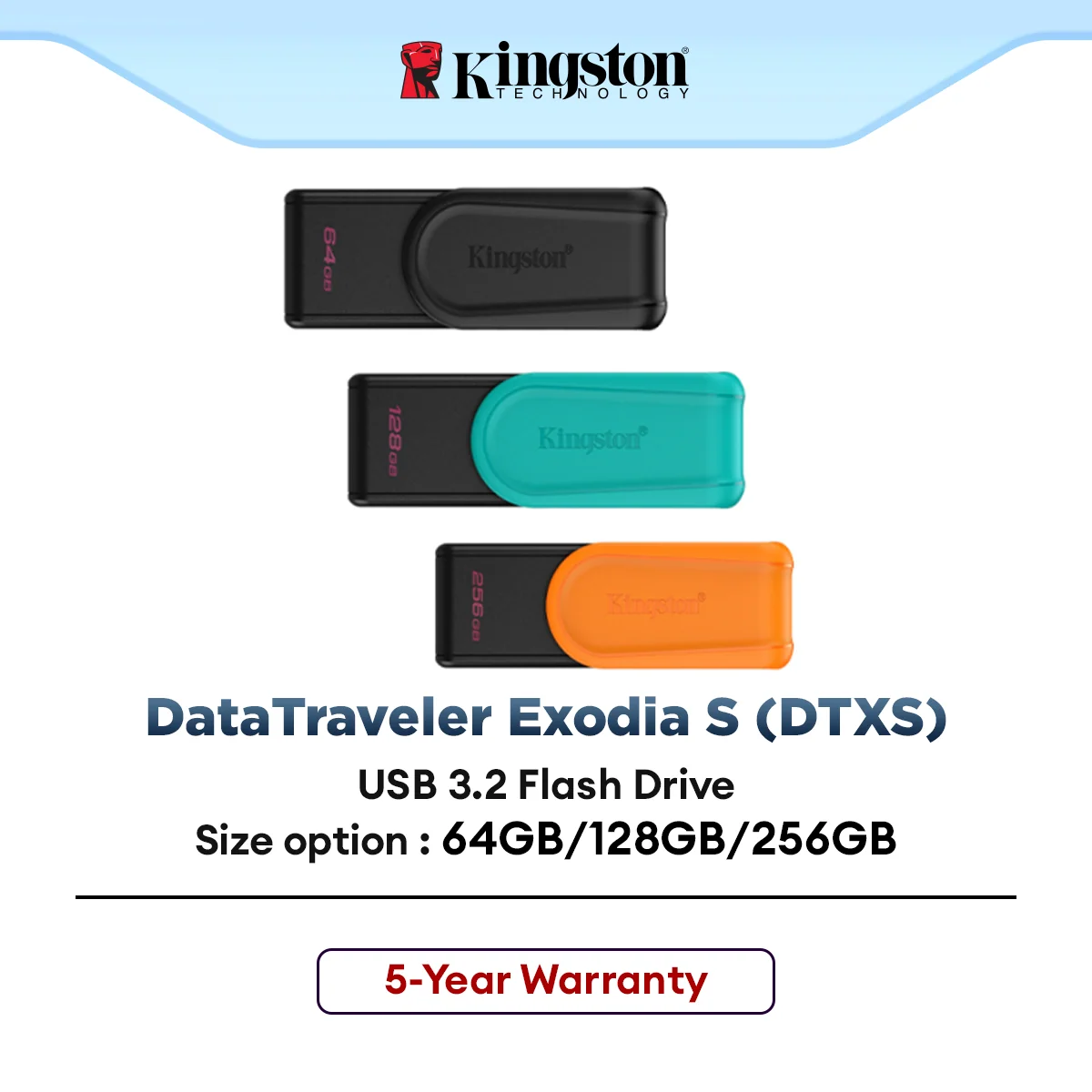 Kingston DataTraveler Exodia S (DTXS) USB 3.2 PenDrive (64GB / 128GB /256GB)