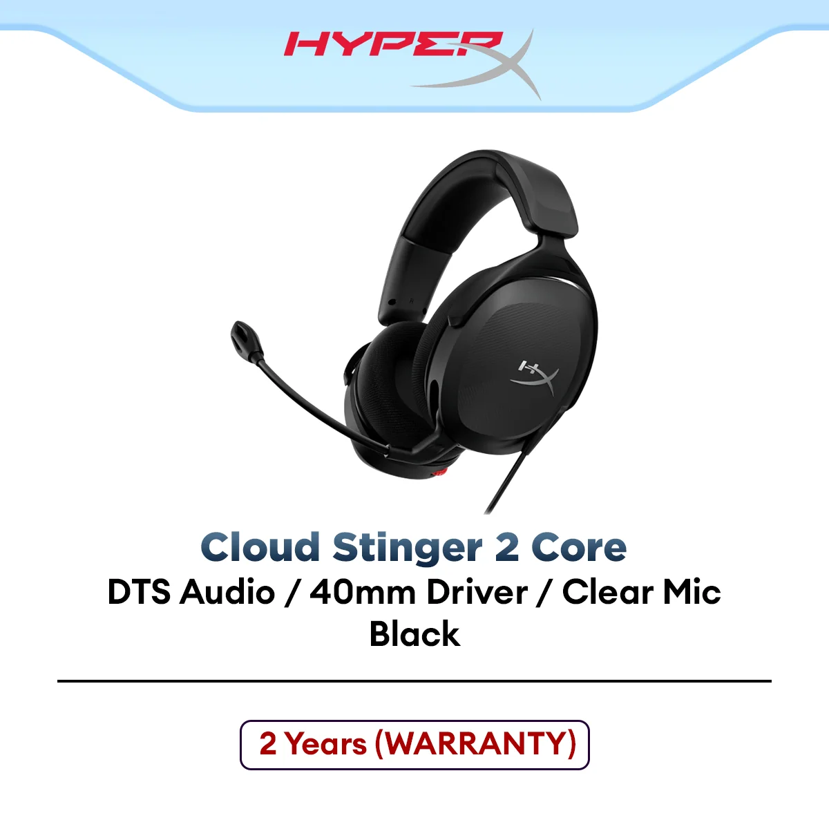 HyperX Cloud Stinger 2 Core Wired Gaming Headset with DTS:X Headphone Spatial Audio | Crisp, Clear In-Game Sound