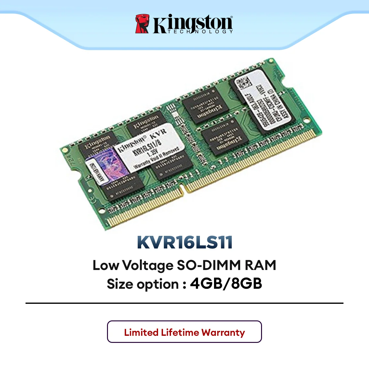 Kingston DDR3L 1600Mhz Low Voltage SO-DIMM (Laptop) Ram
