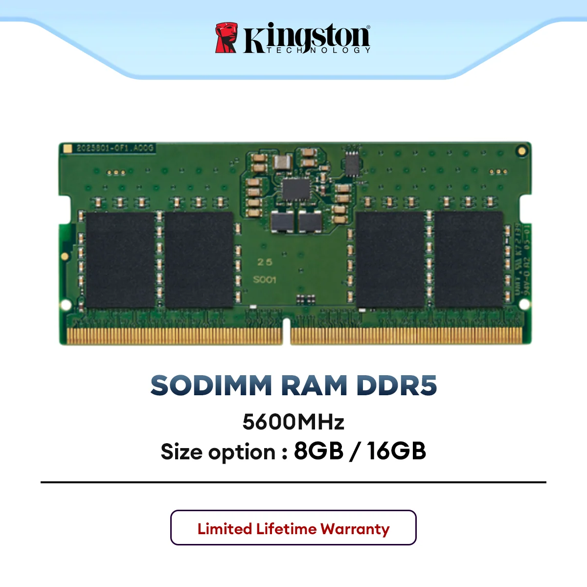 Kingston Value RAM DDR5 Memory 5600MHz CL40 Notebook Laptop SODIMM RAM (8GB/16GB)