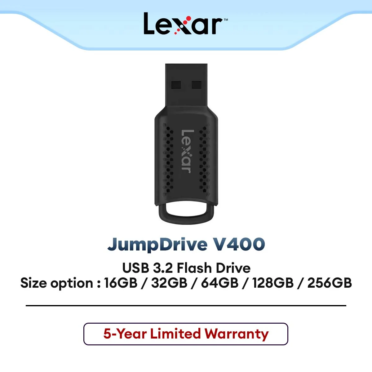 Lexar JumpDrive V400 USB Flash Drive USB 3.2 Gen 1 for Mobile & Computers (16GB / 32GB / 64GB / 128GB / 256GB)