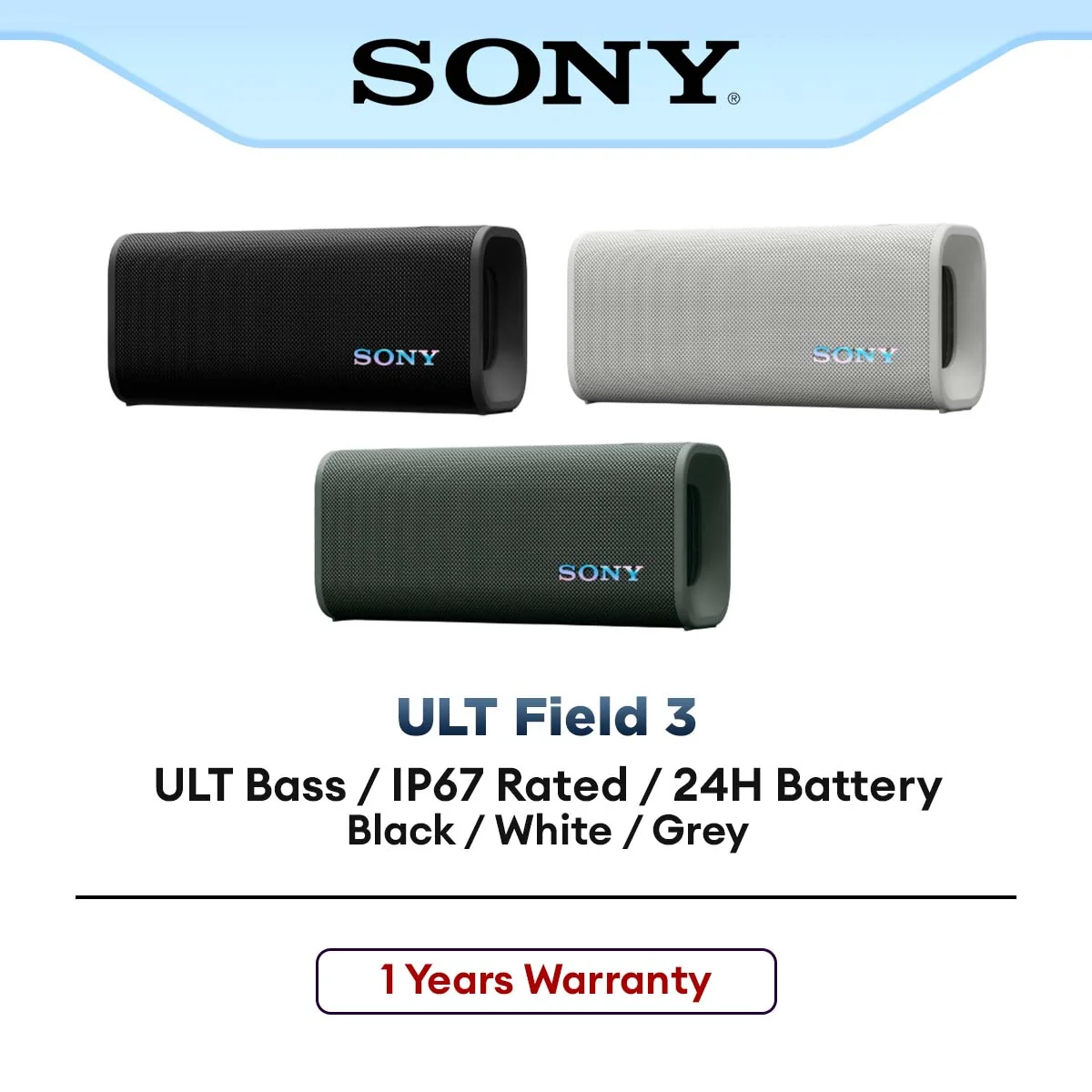 Sony ULT Field 3 Wireless Portable Speaker | Powerful Sound | Big Bass | SRS-ULT30