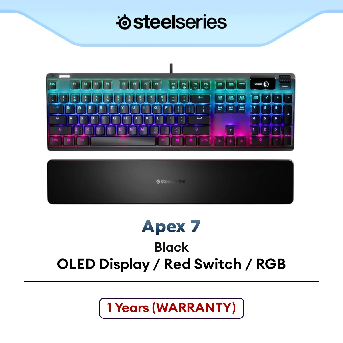 SteelSeries Apex 7 Red Switch RGB Mechanical Gaming Keyboard (64636)
