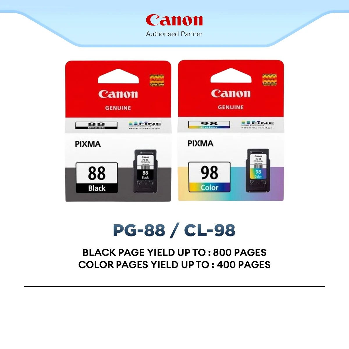 Canon PG-88 (Black) | CL-98 (Color) Ink Cartridge for Canon PIXMA Printer High Yield
