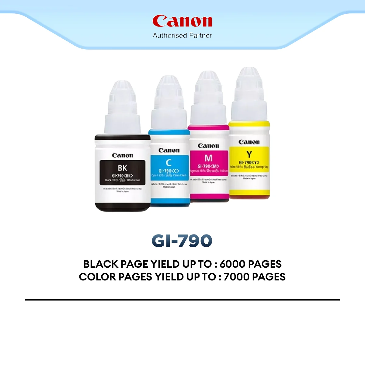 Canon GI-790 Refill Ink Cartridge (Black | Cyan | Magenta | Yellow) for PIXMA G Series Ink Tank Printer