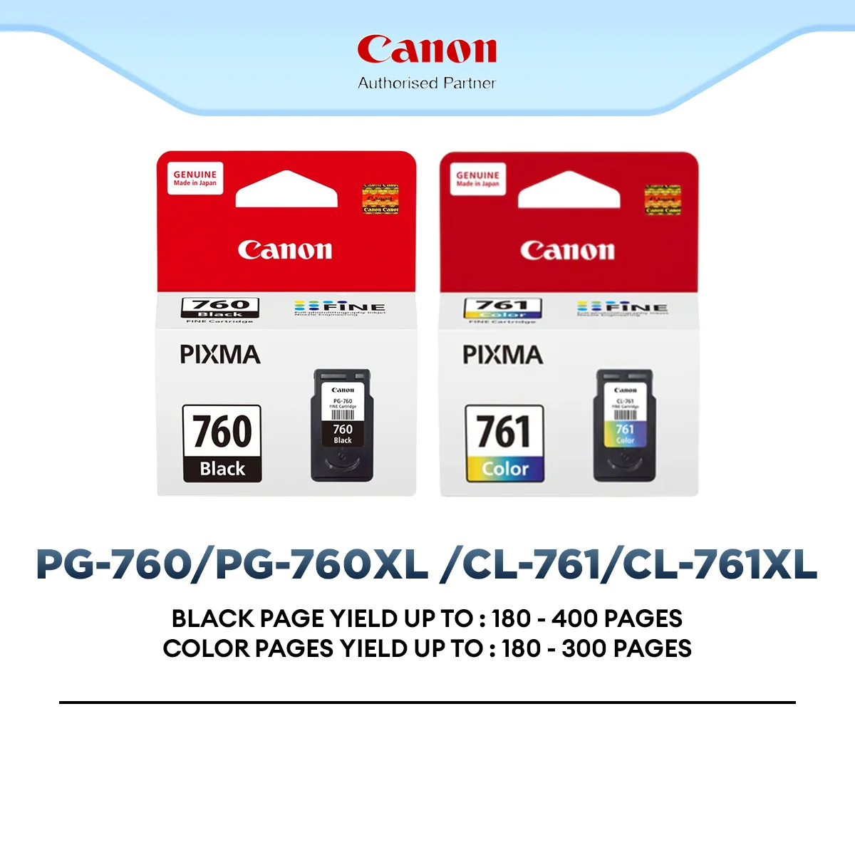 Canon PG-760 / PG-760XL (Black) | CL-761 / CL-761XL (Color) Ink Cartridge