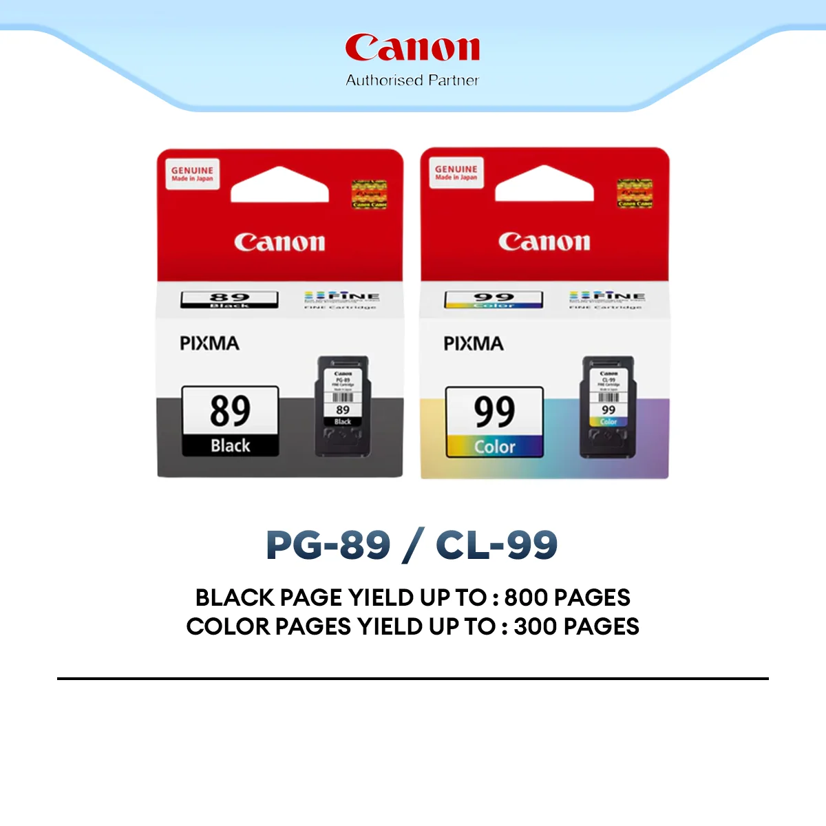 Canon PG-89 Black / CL-99 Color Ink Cartridge Genuine FINE Ink for PIXMA Printer High Quality Printing