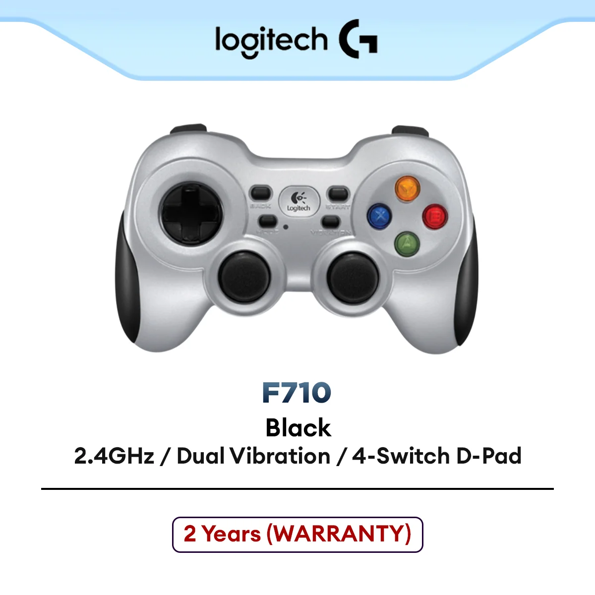Logitech F710 Wireless Controller Gamepad with Four-Switch D-Pad | 2.4GHz Wireless | Works on PC (940-000119)