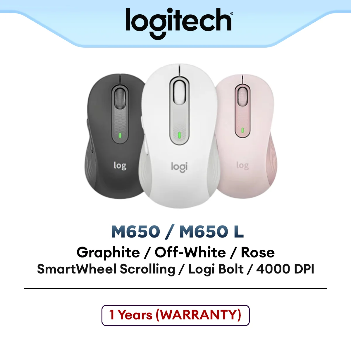 Logitech Signature M650 / M650 L  Wireless Mouse | Silent Touch | Bluetooth Mouse | Silent Clicks