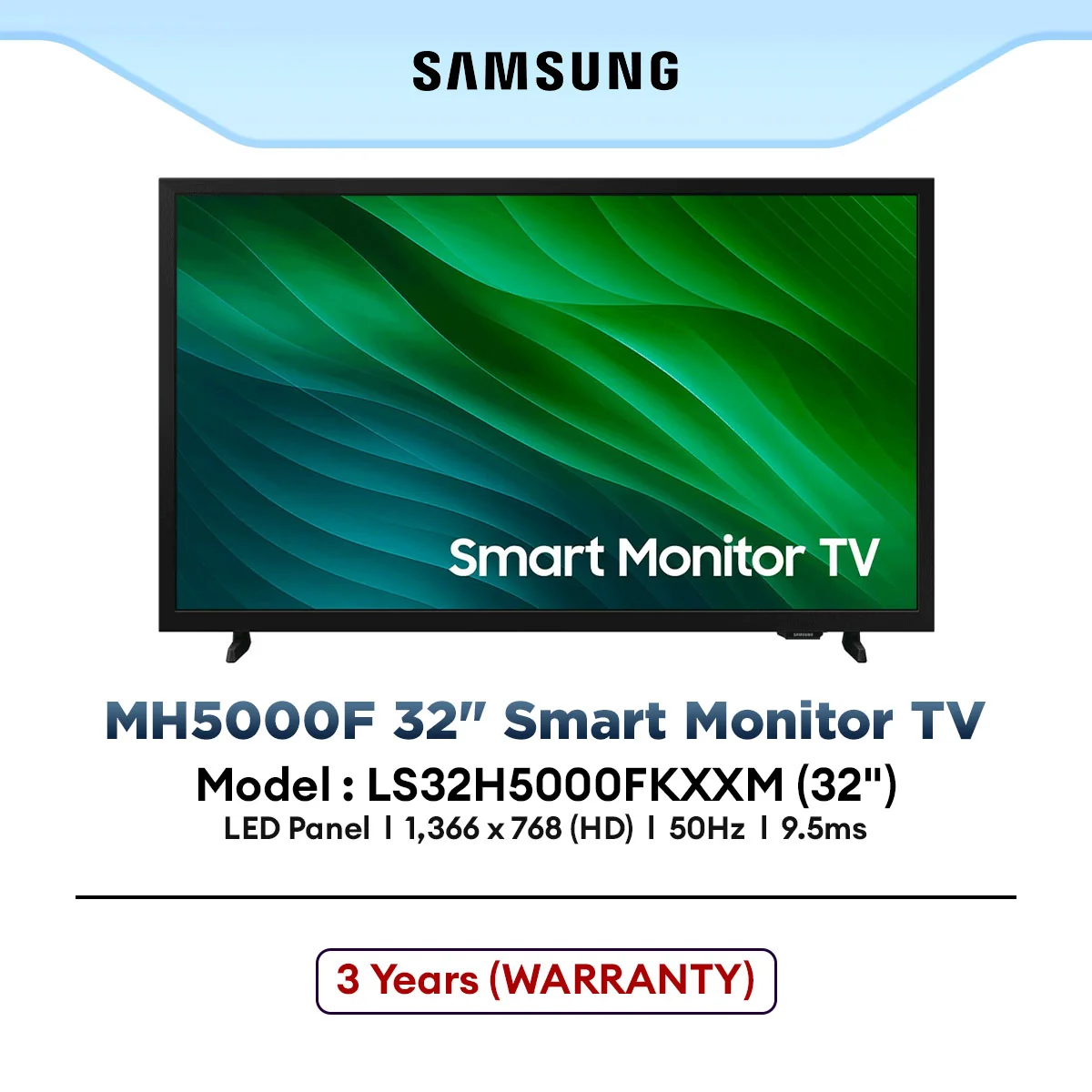 Samsung 32” MH5000F HD 50Hz Smart Monitor TV | Samsung Tizen OS | 9.5ms | LS32H5000FKXXM
