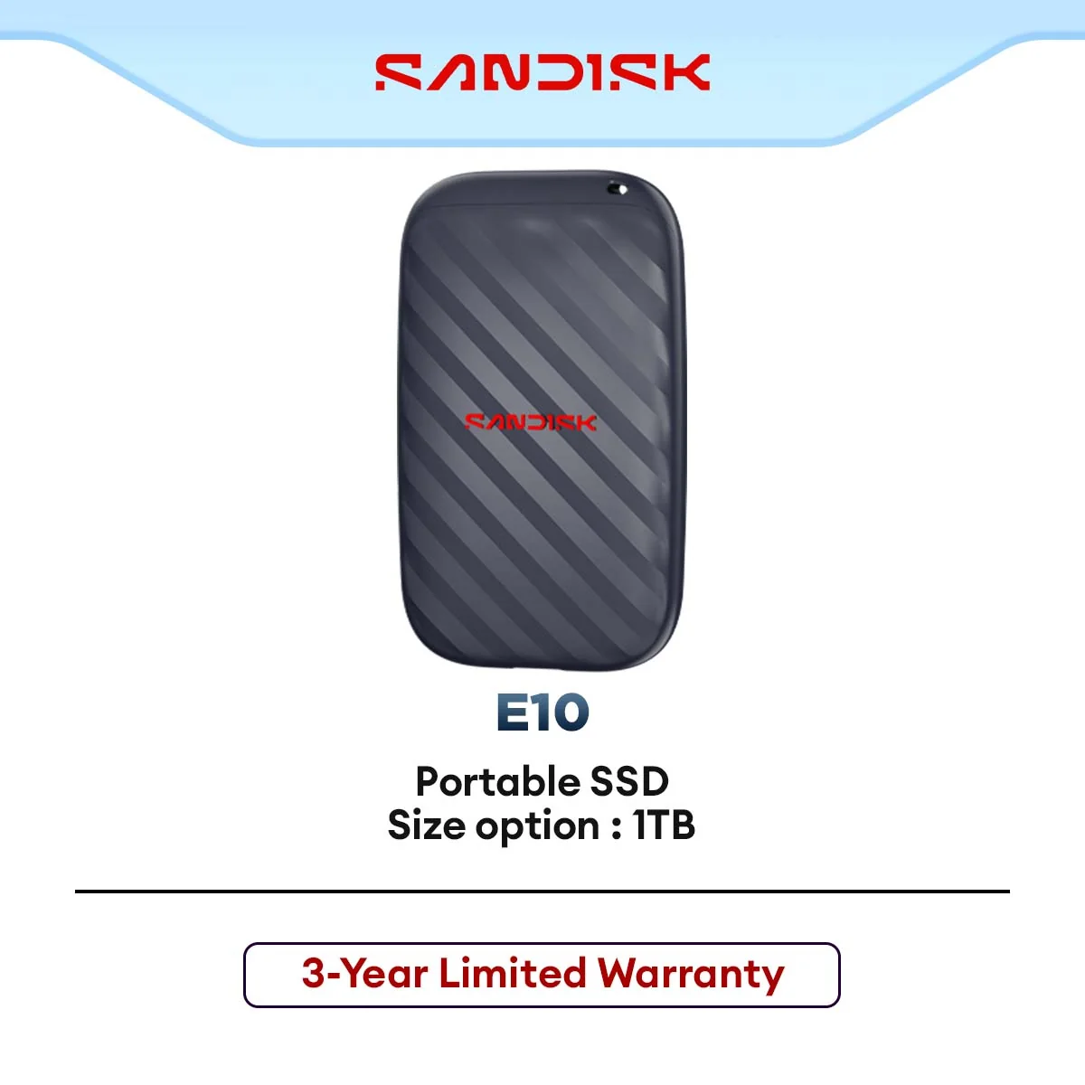 SanDisk Portable SSD 600MB/s E10 USB 3.2 Gen 2 for Mobile & Computers 1TB
