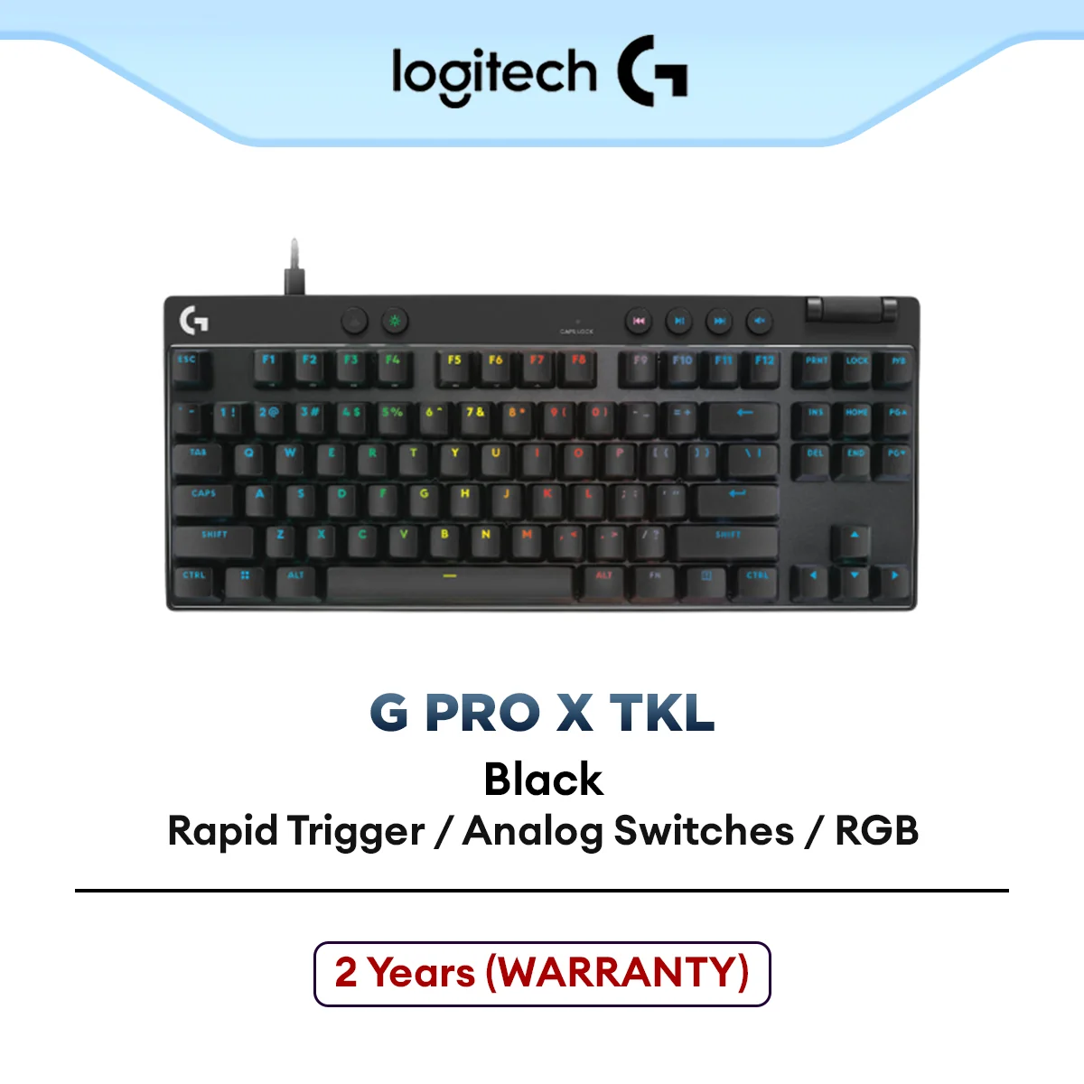 Logitech G PRO X TKL RAPID Wired Gaming Keyboard with Analog Switches, Rapid Trigger, Adjustable Actuation, RGB Light