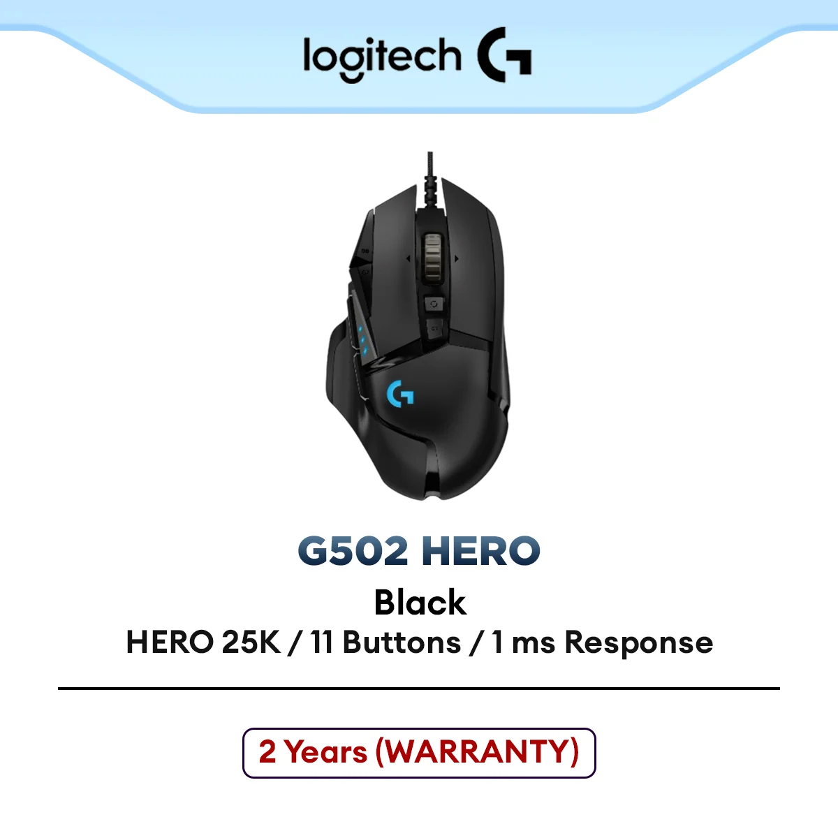 Logitech G502 HERO High Performance Wired Gaming Mouse | HERO 25K Sensor | 25,600 DPI | LightSync RGB